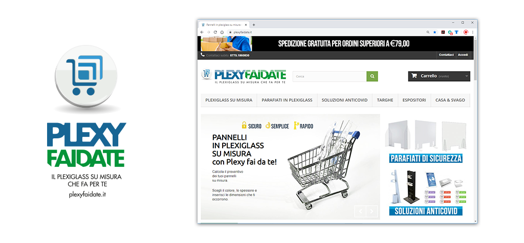 In rete il sito Plexyfaidate.it – il plexiglass su misura che fa per te